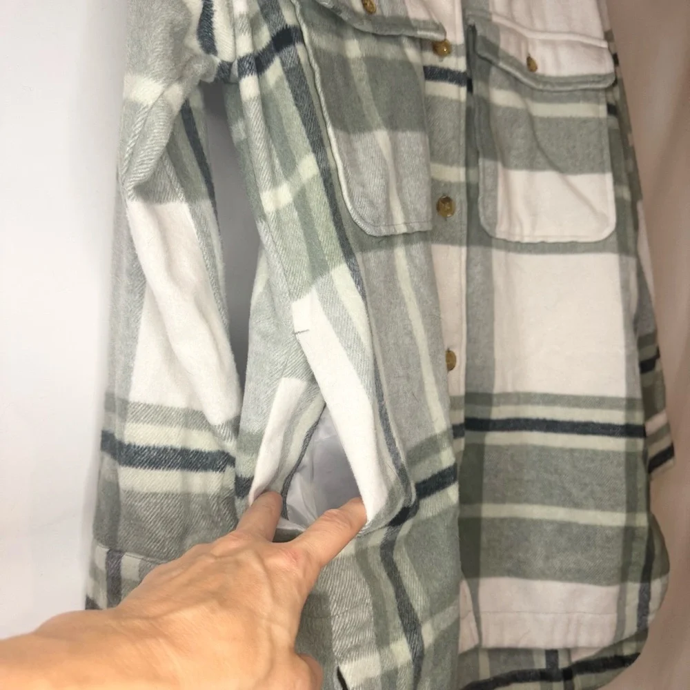 Banana Republic Green and White Plaid Utility Jacket - Picture 8 of 12